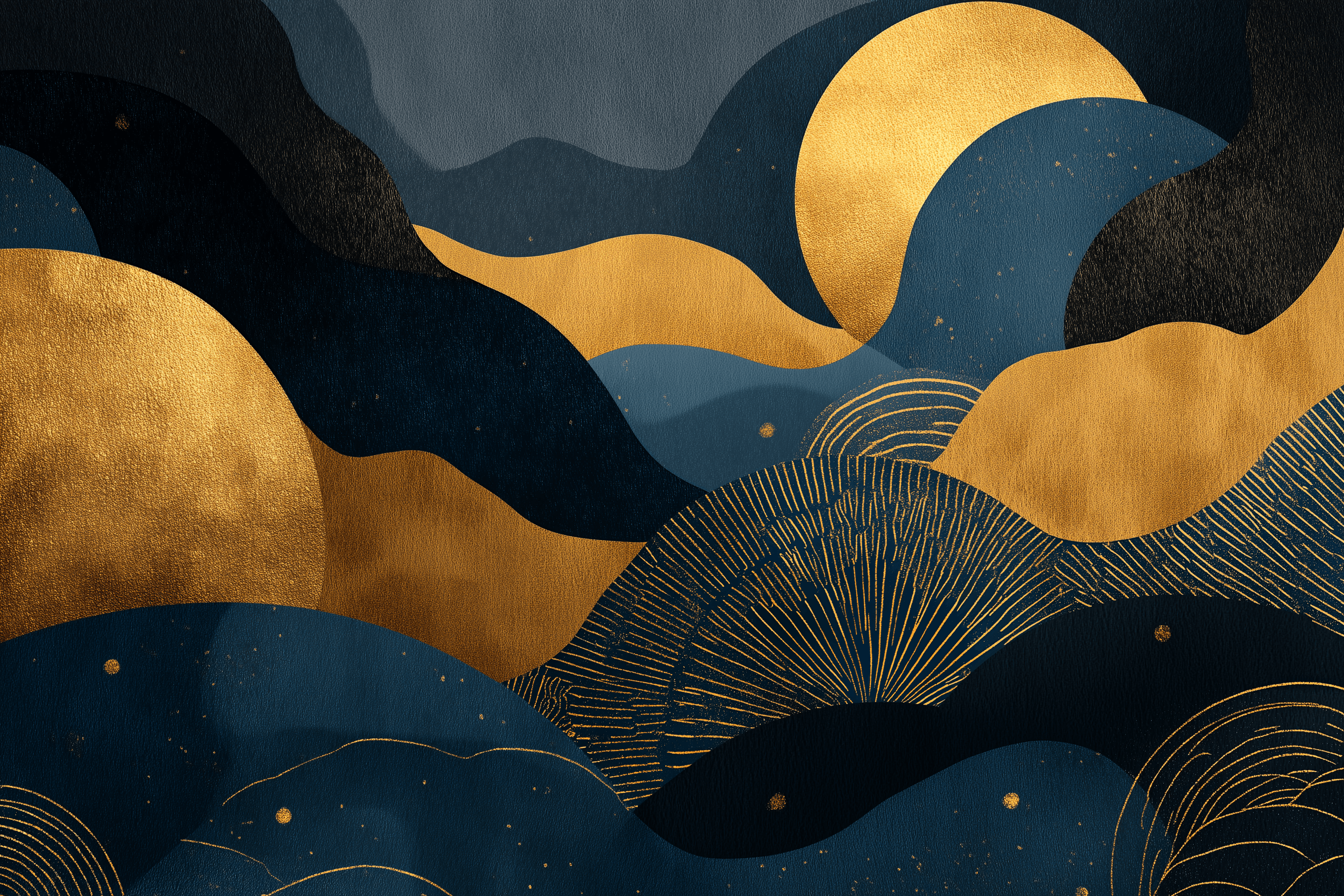 Abstract luxury background with gold and dark blue